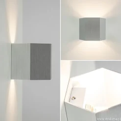 Straluma Aluminium wandlamp 6-hoek up+down><noscript><img width=
