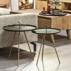 Straluma Bijzettafel Saphire groen met brons 45 cm></noscript> Bijzettafels