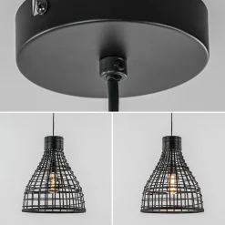 Straluma Botanische hanglamp Puerto rotan mat zwart><noscript><img width=