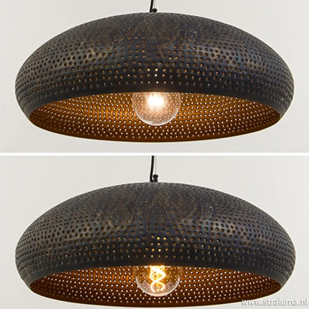Straluma Brons-bruine hanglamp met gaatjes> Eettafellampen|Woonkamerlampen