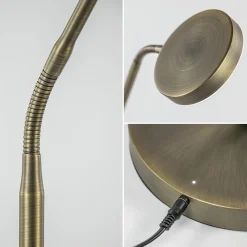 Straluma Bronzen leeslamp op accu inclusief dimbaar LED><noscript><img width=