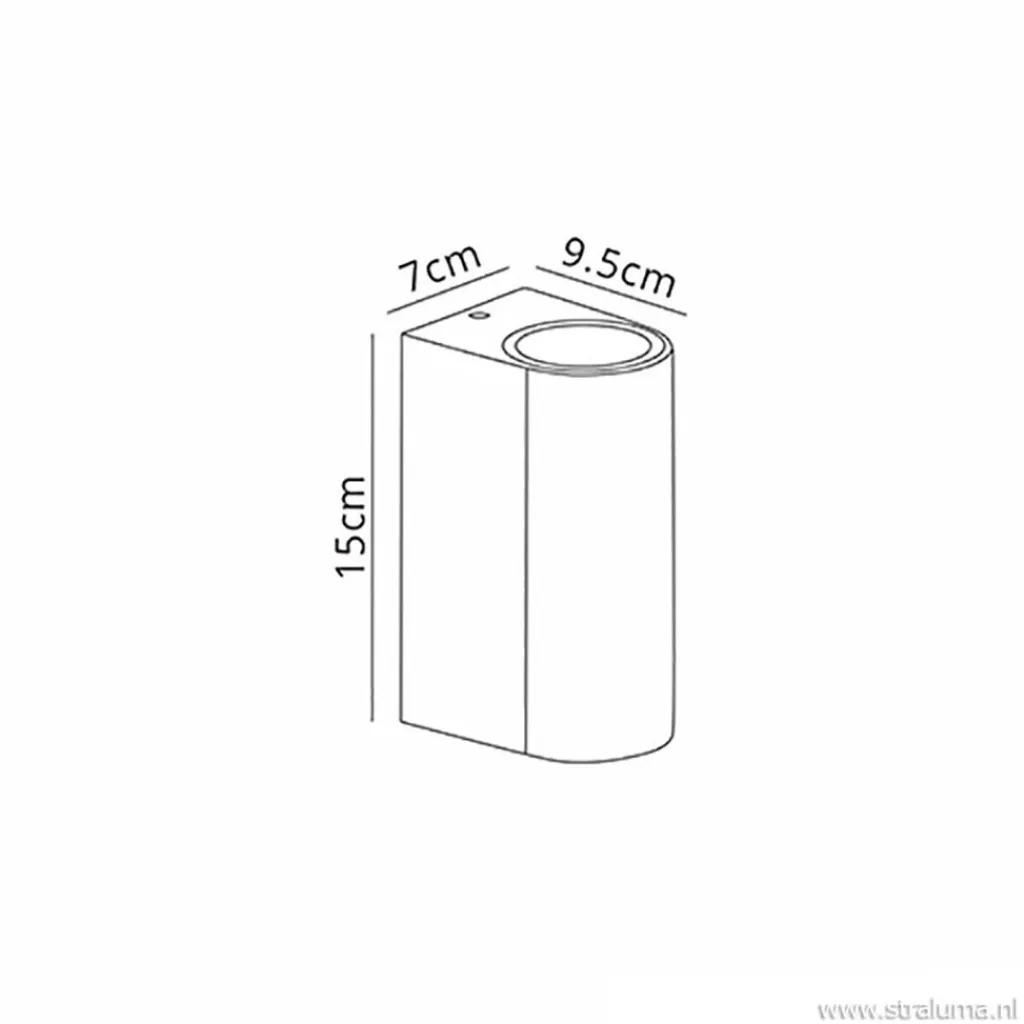 Straluma Buitenlamp afgerond up+down antra. IP54> Wandlampen|Buitenlampen