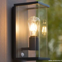 Straluma Buitenlamp antraciet/glas met bewegingssensor IP54><noscript><img width=