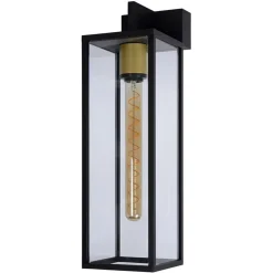 Straluma Buitenlamp lantaarn groot zwart/matgoud> Wandlampen|Buitenlampen