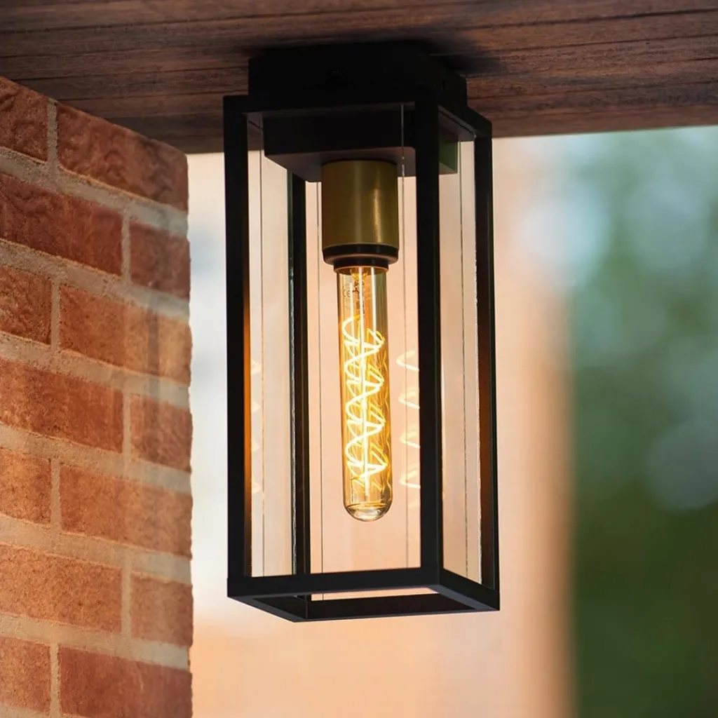 Straluma Buitenlamp plafond zwart met goud IP54> Buitenlampen