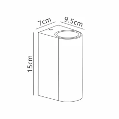 Straluma Buitenlamp up+down zwart afgerond IP54><noscript><img width=