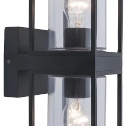 Straluma Buitenlantaarn dubbel strak zwart/helder glas><noscript><img width=