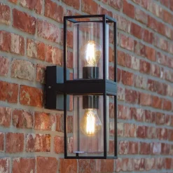 Straluma Buitenlantaarn dubbel strak zwart/helder glas><noscript><img width=