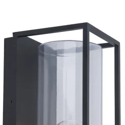 Straluma Buitenlantaarn rechthoek zwart/helder glas  IP44><noscript><img width=