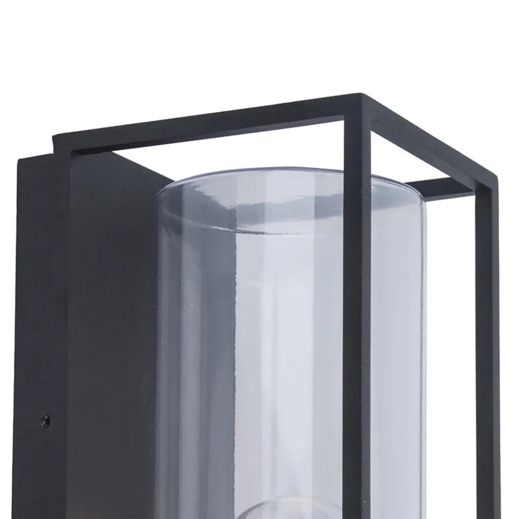 Straluma Buitenlantaarn rechthoek zwart/helder glas  IP44> Wandlampen|Buitenlampen