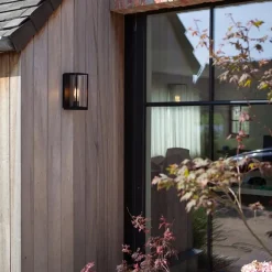 Straluma Buitenlantaarn rechthoek zwart/helder glas  IP44><noscript><img width=