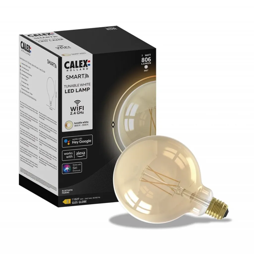 Straluma Calex Smart Home E27 Globe LED filament goud G125> Smart lampen|Calex