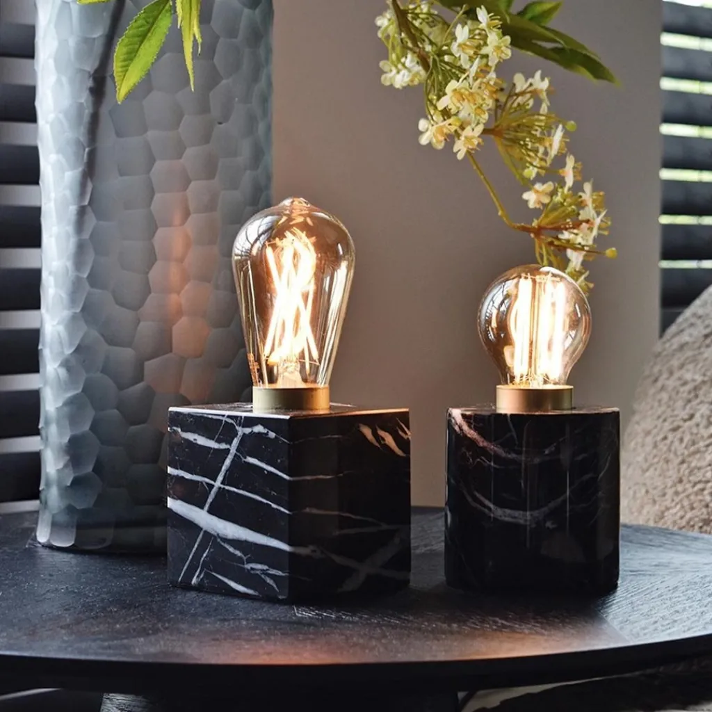 Straluma Calex tafelarmatuur rond marmer/goud> Tafellampen|Calex
