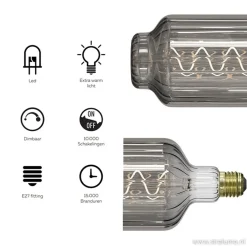 Straluma Calex XXL Lidingo lichtbron titanium 6W E27><noscript><img width=