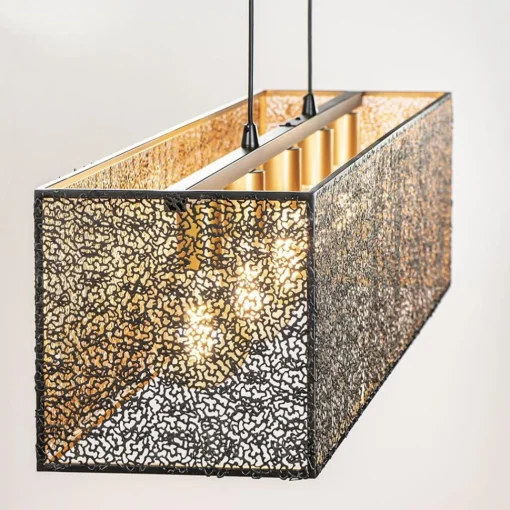 Straluma Chique hanglamp langwerpige balk 5-lichts zwart/goud> Eettafellampen|Keukenverlichting