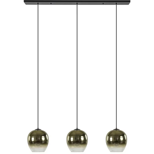 Straluma Chique hanglamp 3-lichts zwart met goud> Eettafellampen|Keukenverlichting