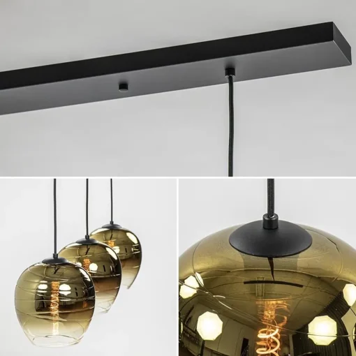 Straluma Chique hanglamp 3-lichts zwart met goud> Eettafellampen|Keukenverlichting