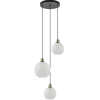 Straluma Chique 3-lichts hanglamp rond zwart-goud + opaal glas> Eettafellampen|Pendel Lampen