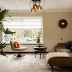 Straluma Chique 3-lichts plafondlamp zwart met goud glas><noscript><img width=