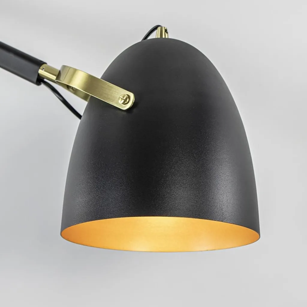 Straluma Chique plafondlamp zwart met goud verstelbaar> Eetkamerverlichting|Plafondlampen