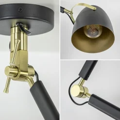 Straluma Chique plafondlamp zwart met goud verstelbaar><noscript><img width=