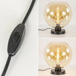 Straluma Chique tafellamp amber glazen bol 30 cm></noscript> Tafellampen|Klassieke Verlichting