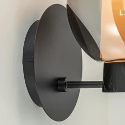 Straluma Chique wandlamp zwart marmer met smoke glas><noscript><img width=