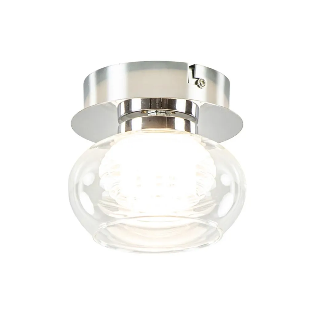 Straluma Chromen plafondlamp met helder glas incl. LED> Plafondlampen|Halverlichting