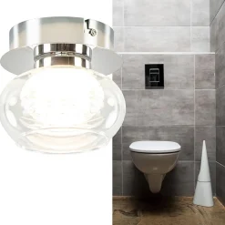 Straluma Chromen plafondlamp met helder glas incl. LED><noscript><img width=
