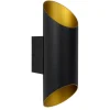 Straluma Cilinder wandlamp zwart goud up+down> Wandlampen|Design Verlichting