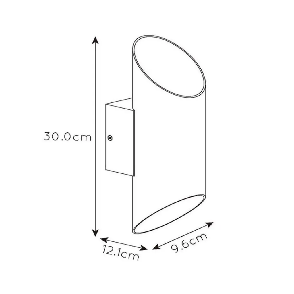 Straluma Cilinder wandlamp zwart goud up+down> Wandlampen|Design Verlichting