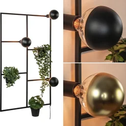 Straluma Decoratieve wandlamp zwart inclusief potten><noscript><img width=