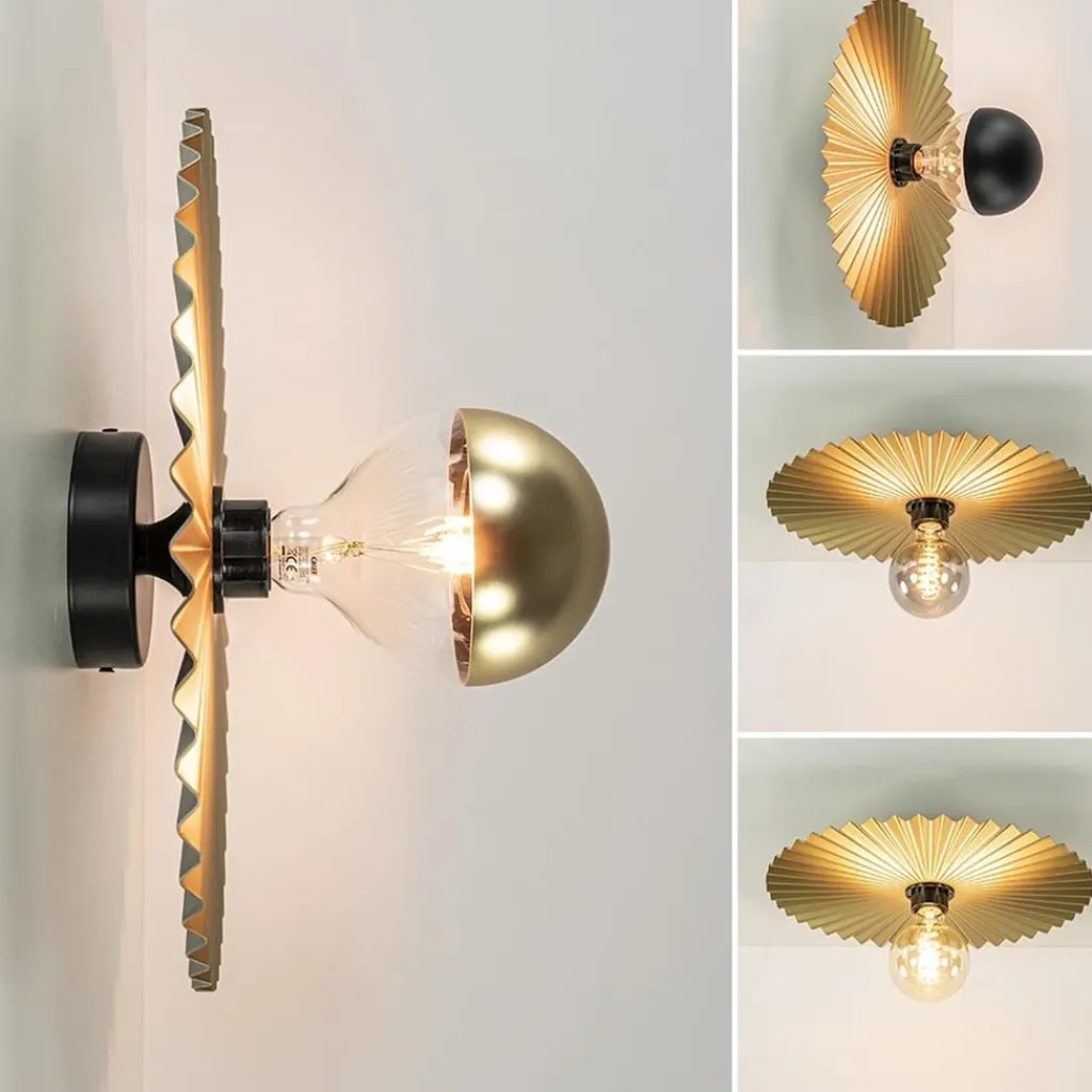 Straluma Decoratieve wand/plafondlamp goud met zwart> Plafondlampen|Wandlampen