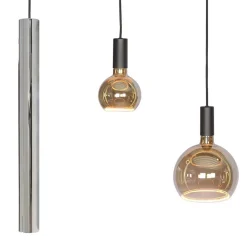 Straluma Design hanglamp 7-lichts zwart met nikkel><noscript><img width=