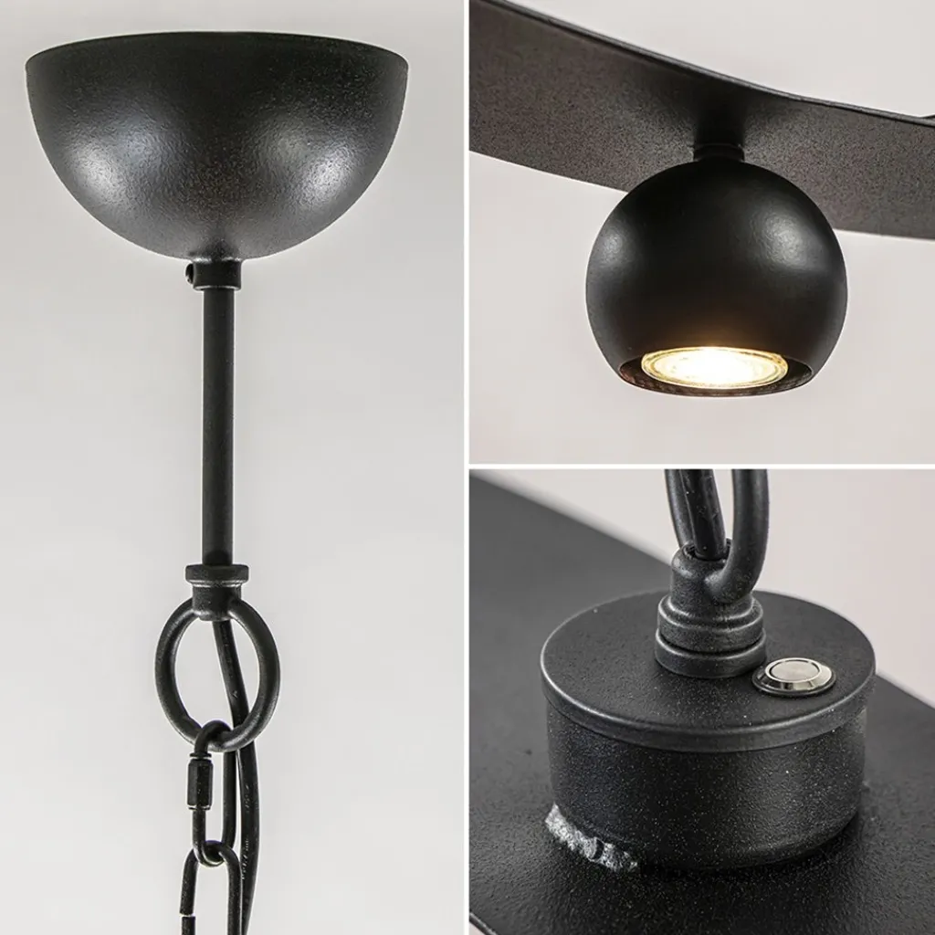 Straluma Design hanglamp textured black ovaal> Hanglampen|Eettafellampen