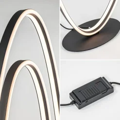 Straluma Design LED vloerlamp ovaal mat zwart dimbaar><noscript><img width=