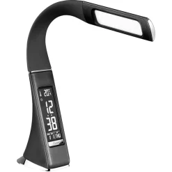 Straluma Design tafellamp zwart met klok en dimbaar LED><noscript><img width=