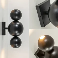 Straluma Design wandlamp textured black inclusief LED><noscript><img width=