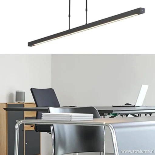 Straluma Dim to warm LED hanglamp-balk zwart> Eettafellampen|Keukenverlichting