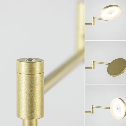 Straluma Dimbare LED leeslamp messing op accu oplaadbaar> Vloerlampen|Leeslampen