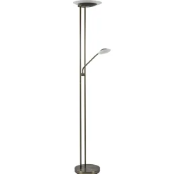 Straluma Dimbare LED uplighter met leeslamp donker brons> Vloerlampen|Leeslampen