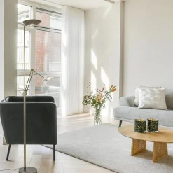 Straluma Dimbare LED uplighter met leeslamp donker brons><noscript><img width=