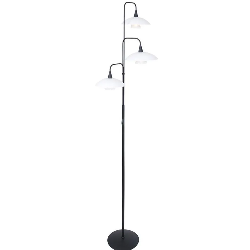 Straluma Dimbare LED vloerlamp zwart met witte schotels> Vloerlampen|LED Vloerlampen