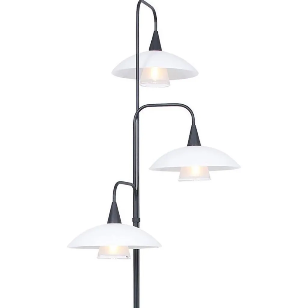 Straluma Dimbare LED vloerlamp zwart met witte schotels> Vloerlampen|LED Vloerlampen