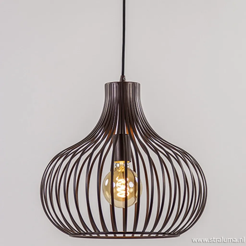 Straluma Draadhanglamp landelijk brons-bruin 38cm> Draadlampen|Pendel Lampen