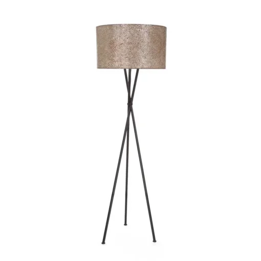 Straluma Driepoot schelpen vloerlamp zwart met bruin en goud> Vloerlampen|Schelpenlampen