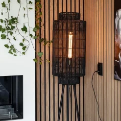 Straluma Driepoot vloerlamp Gruaro zwart met brons><noscript><img width=