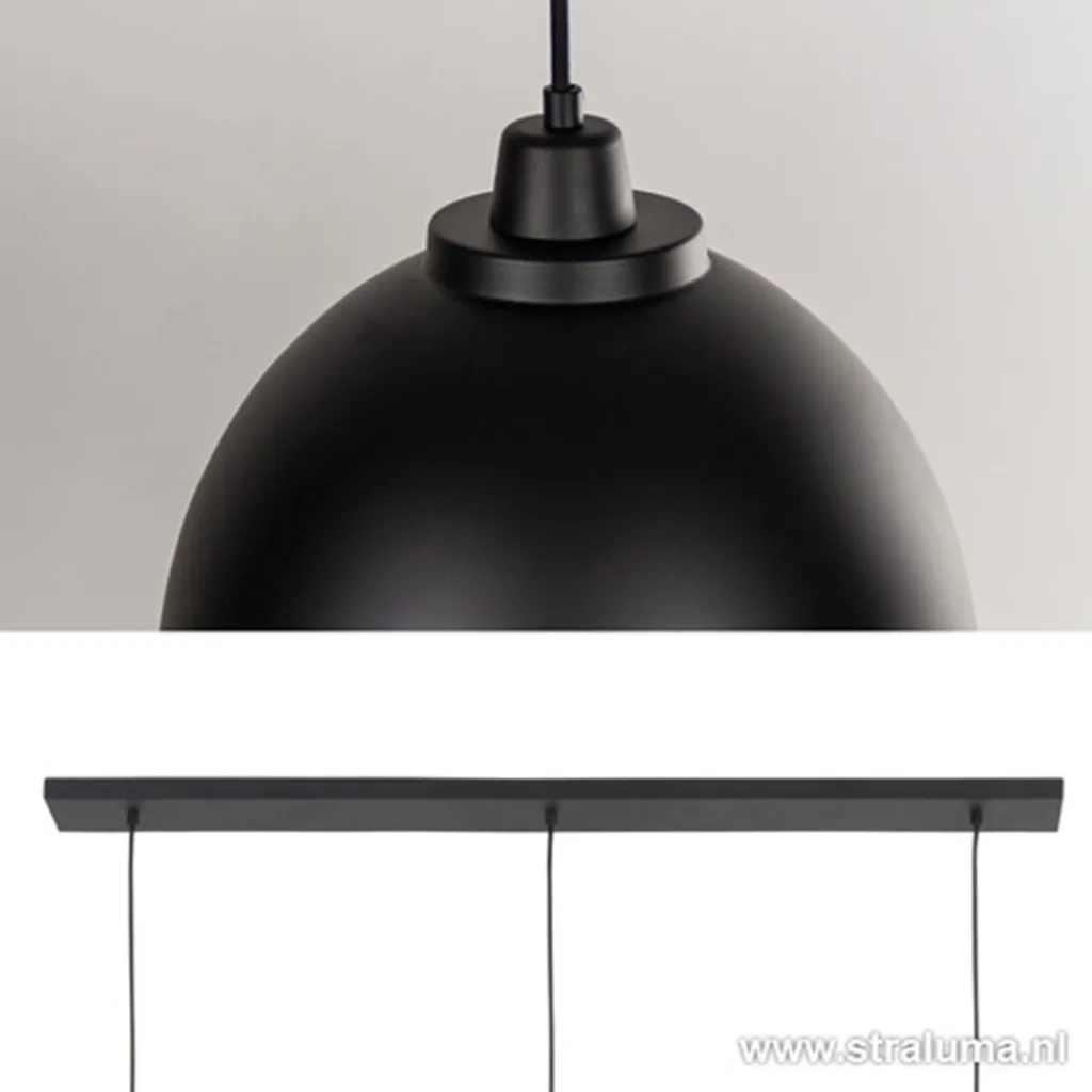 Straluma Eettafel hanglamp Kylie 3- lichts zwart-goud> Eettafellampen|Light and Living