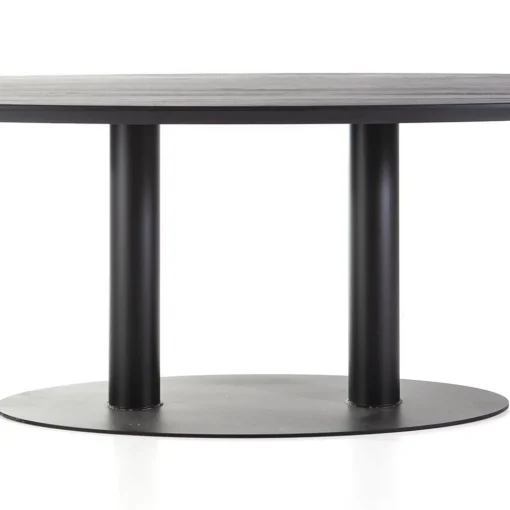 Straluma Eettafel ovaal zwart eiken met metalen poot 300x120 cm> Eettafels