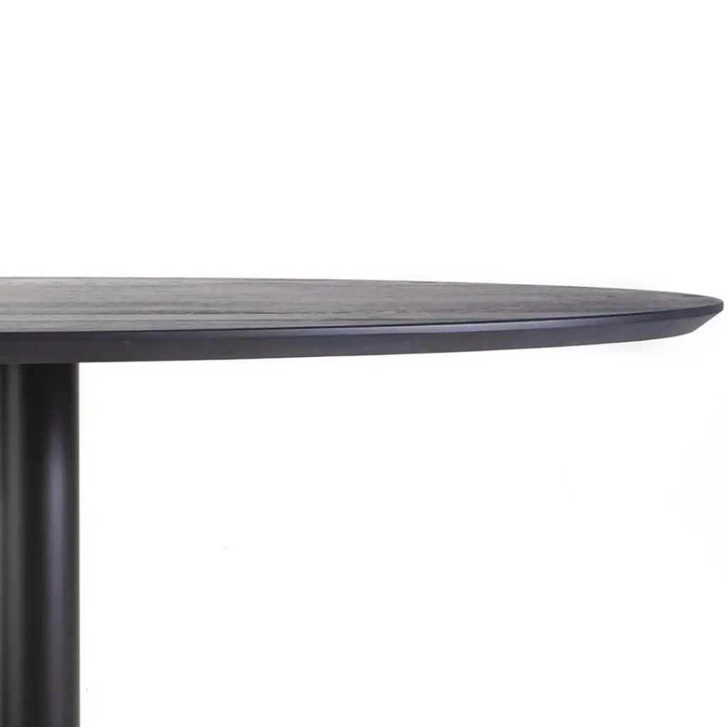 Straluma Eettafel ovaal zwart eiken met metalen poot 300x120 cm> Eettafels